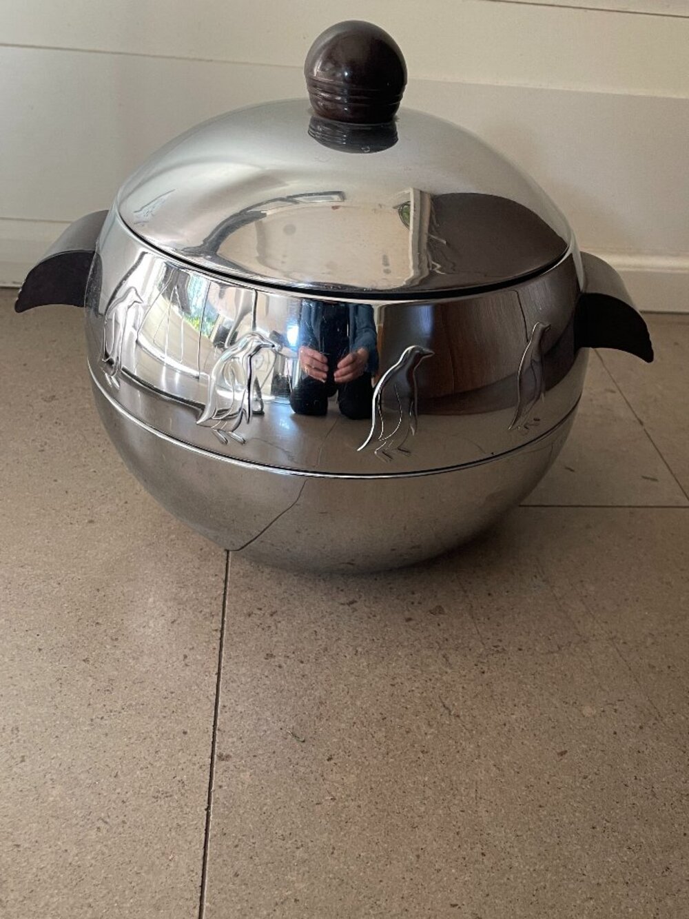 Mid-Century Modern MCM West Bend Penguin Ice Bucket-slight dent